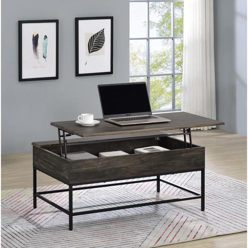 Cliff 3 Piece Brown MDF Lift Top Coffee and End Table Set
