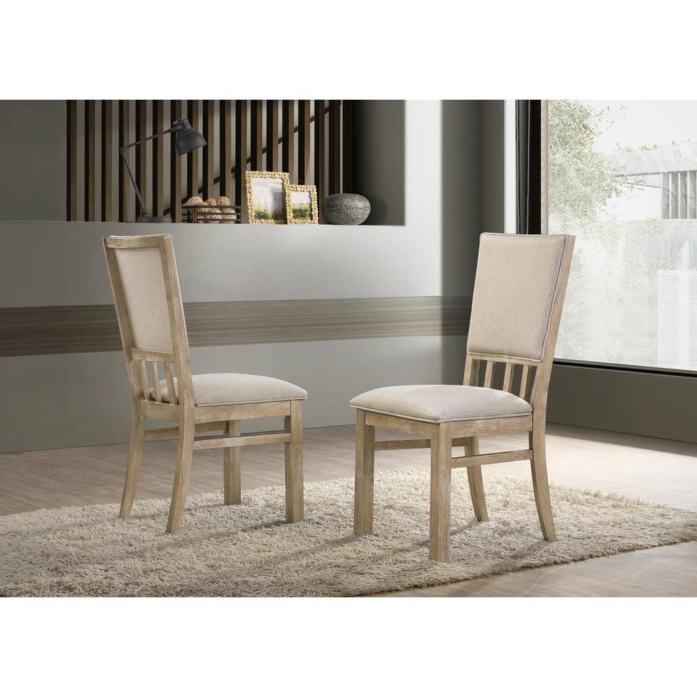 Brutus Set of 2 Reclaimed Wheat 19″ Wide Contemporary Fabric Dining Chair