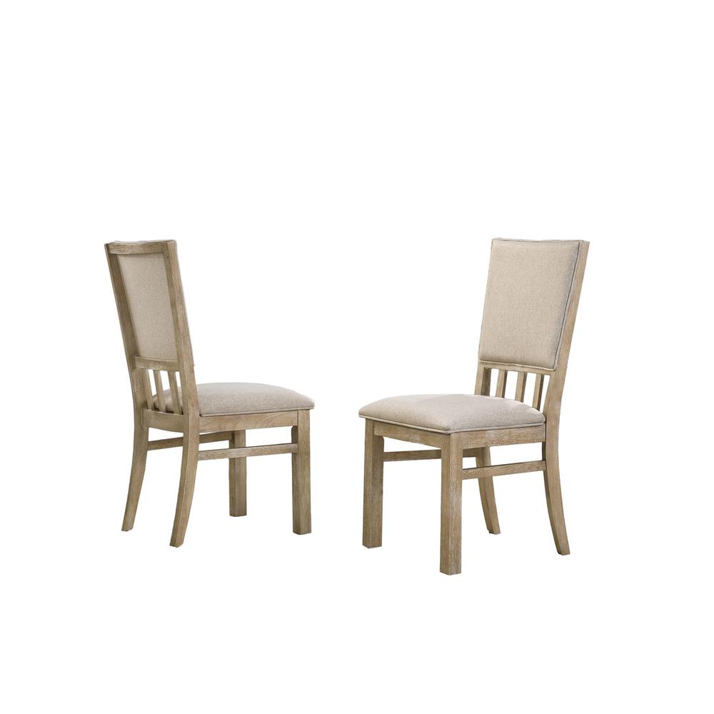 Brutus Set of 2 Reclaimed Wheat 19″ Wide Contemporary Fabric Dining Chair