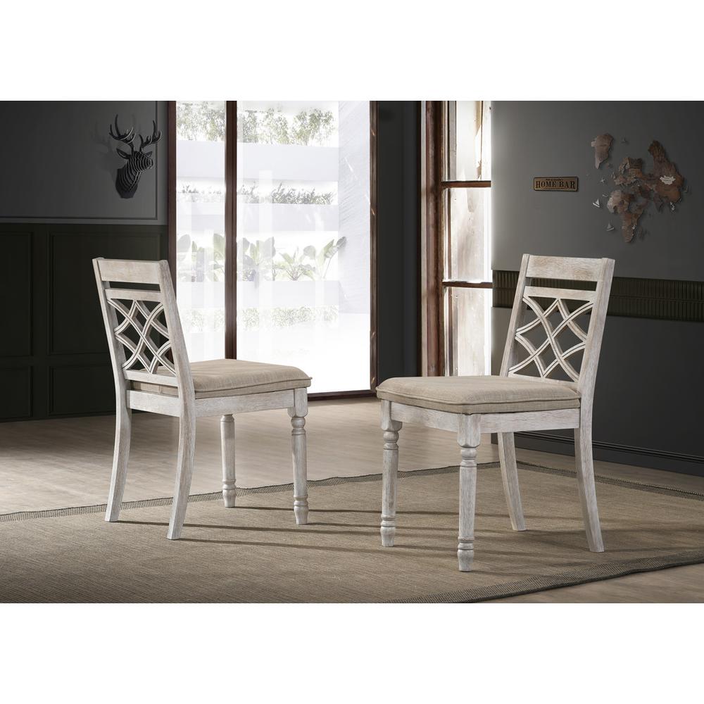 Havanna Set of 2 Off White 19″ Wide Contemporary Fabric Chair with Cushion