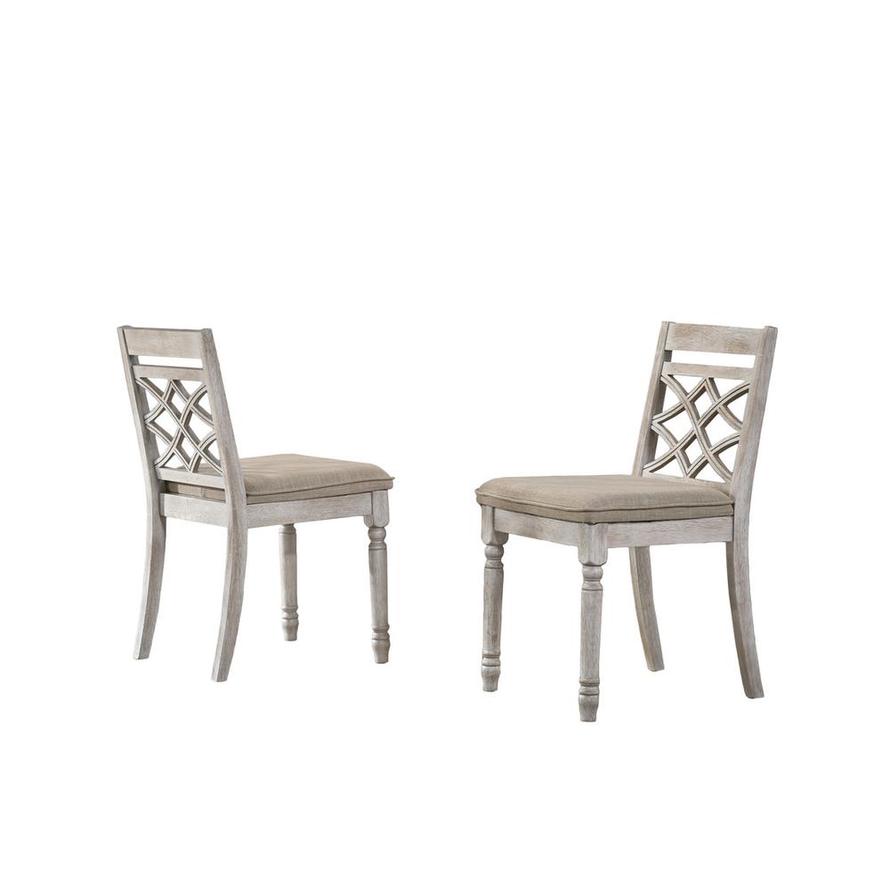 Havanna Set of 2 Off White 19″ Wide Contemporary Fabric Chair with Cushion