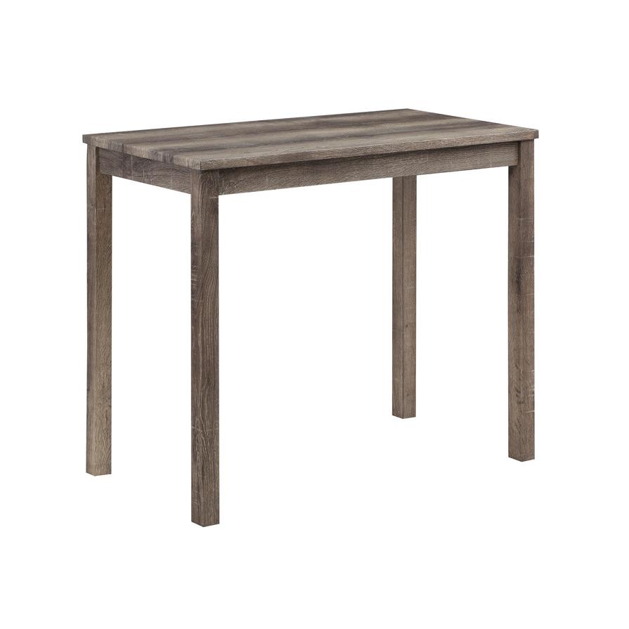 Lux Brown 3 Piece Counter Height 36″ Pub Table Set with Tufted Creamy White Linen Stools