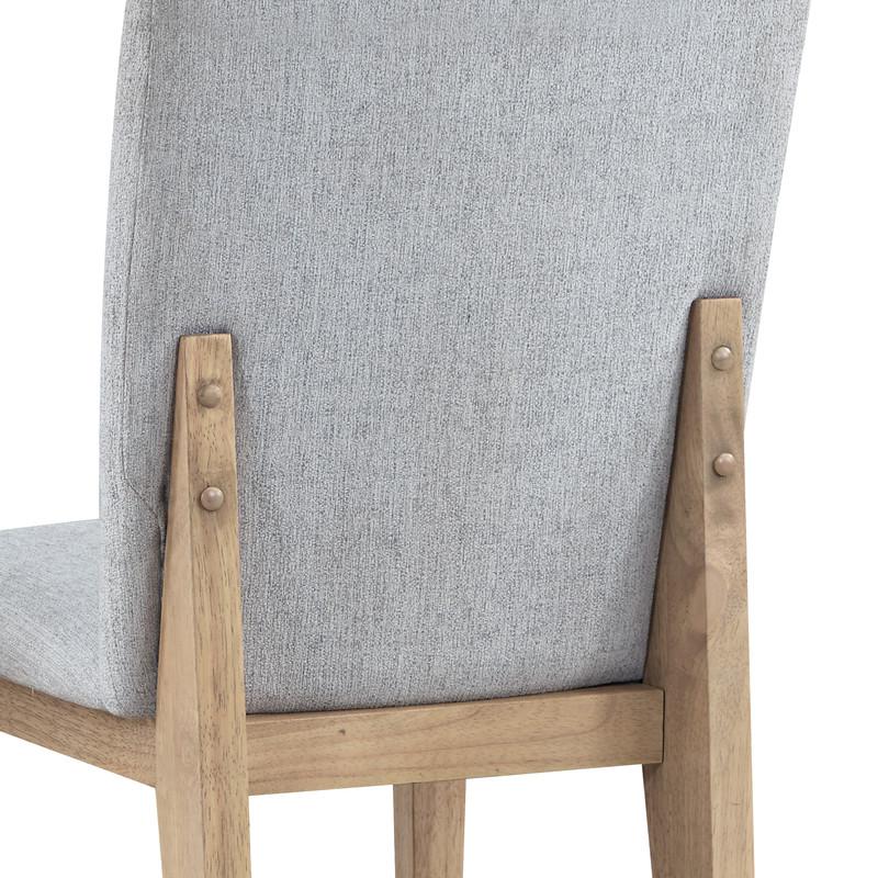 Caspian Set of 2 Gray Linen and Oak Finish Dining Chair