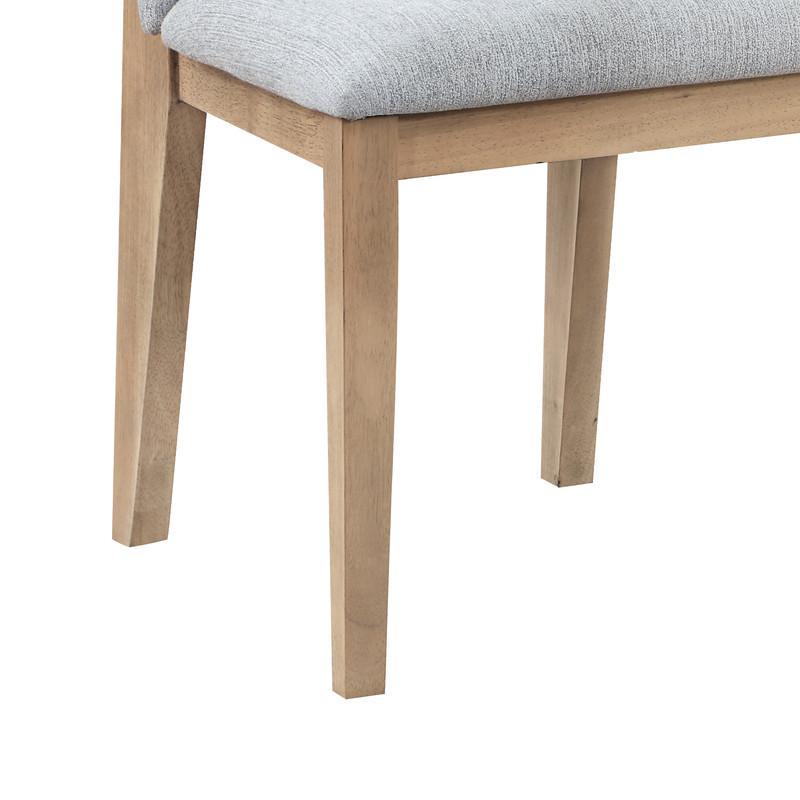 Caspian Set of 2 Gray Linen and Oak Finish Dining Chair