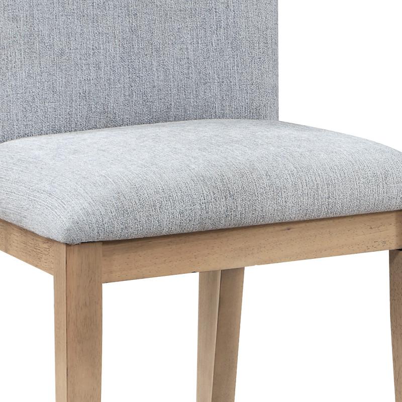 Caspian Set of 2 Gray Linen and Oak Finish Dining Chair