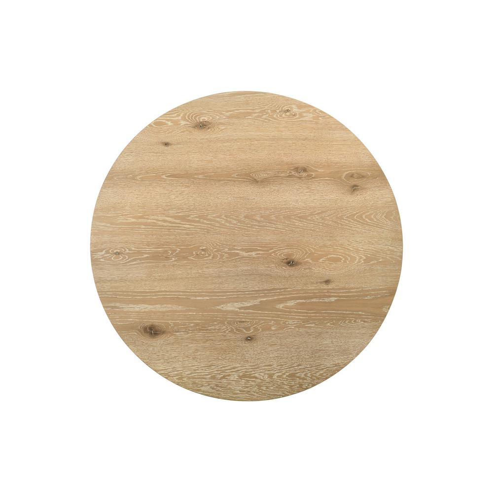 Tate Oak Finish 47″ Round Dining Table with Metal Base