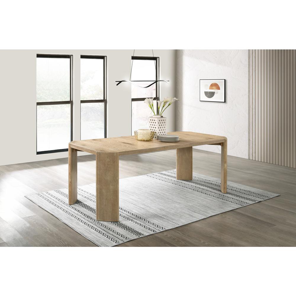 Magnus Oak Finish 84″ Extendable Rectangular Dining Table