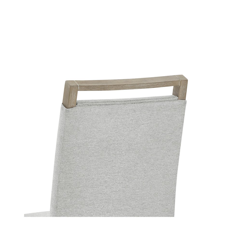 Tabitha Set of 2 Light Oak Finish Dining Side Chairs with Light Gray Fabric