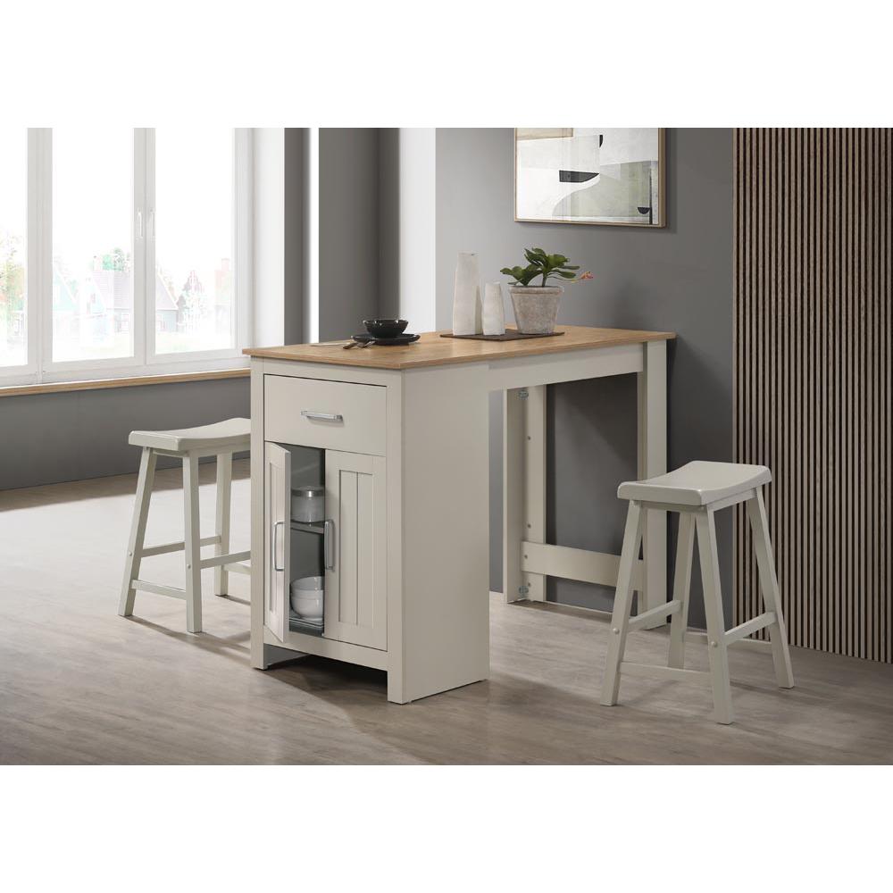 Alonzo Light Gray Small Space Counter Height Dining Table with Cabinet