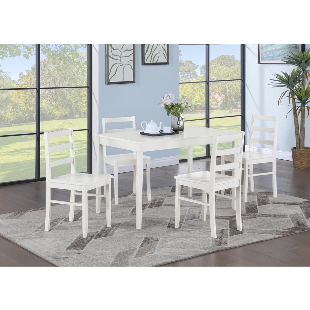 Lavinia 5-Piece White Dining Set