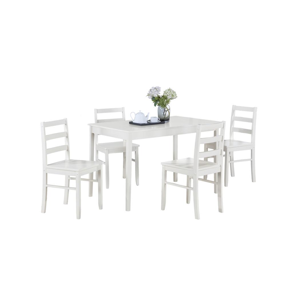 Lavinia 5-Piece White Dining Set