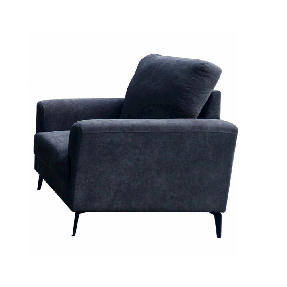 Black Fabric Chair with Black Metal Legs