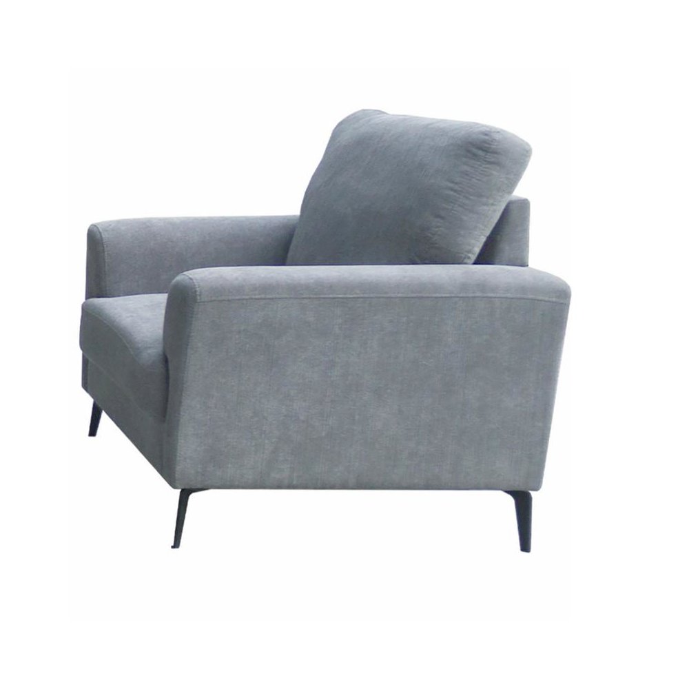 Gray Fabric Chair with Black Metal Legs