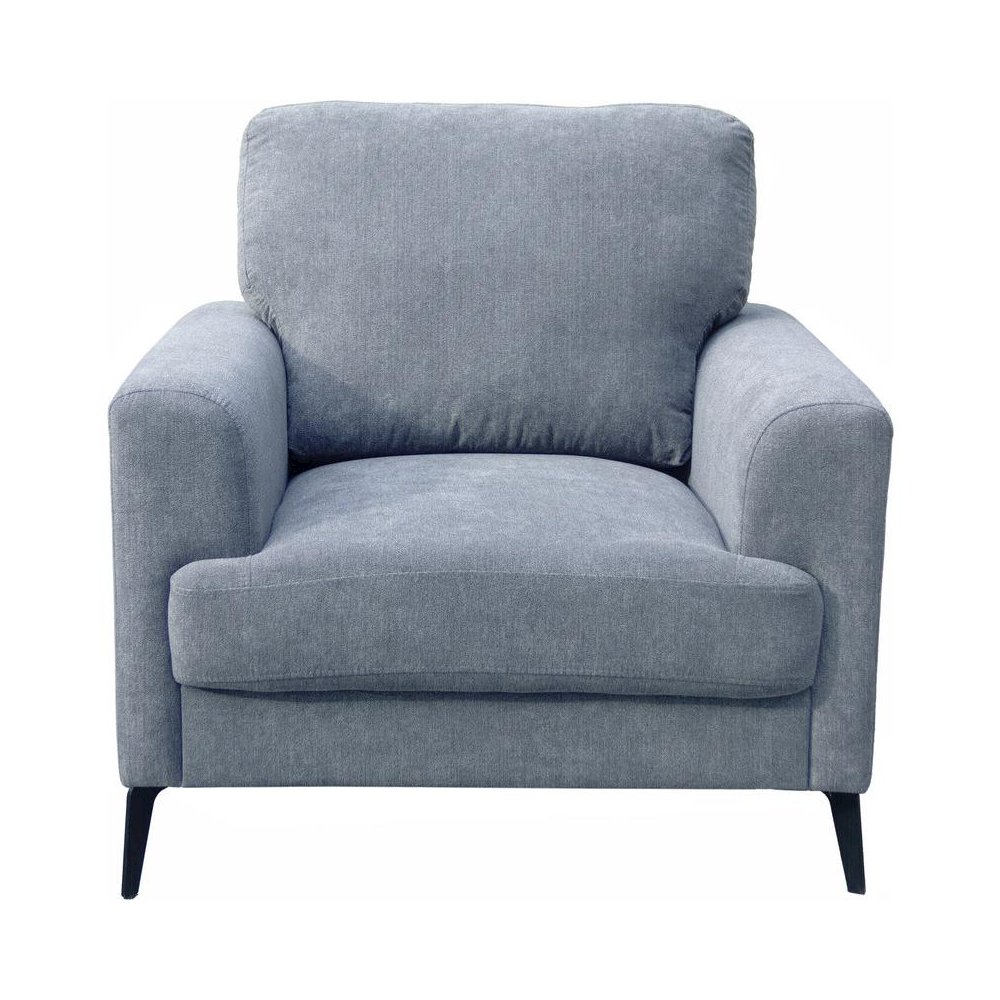 Gray Fabric Chair with Black Metal Legs