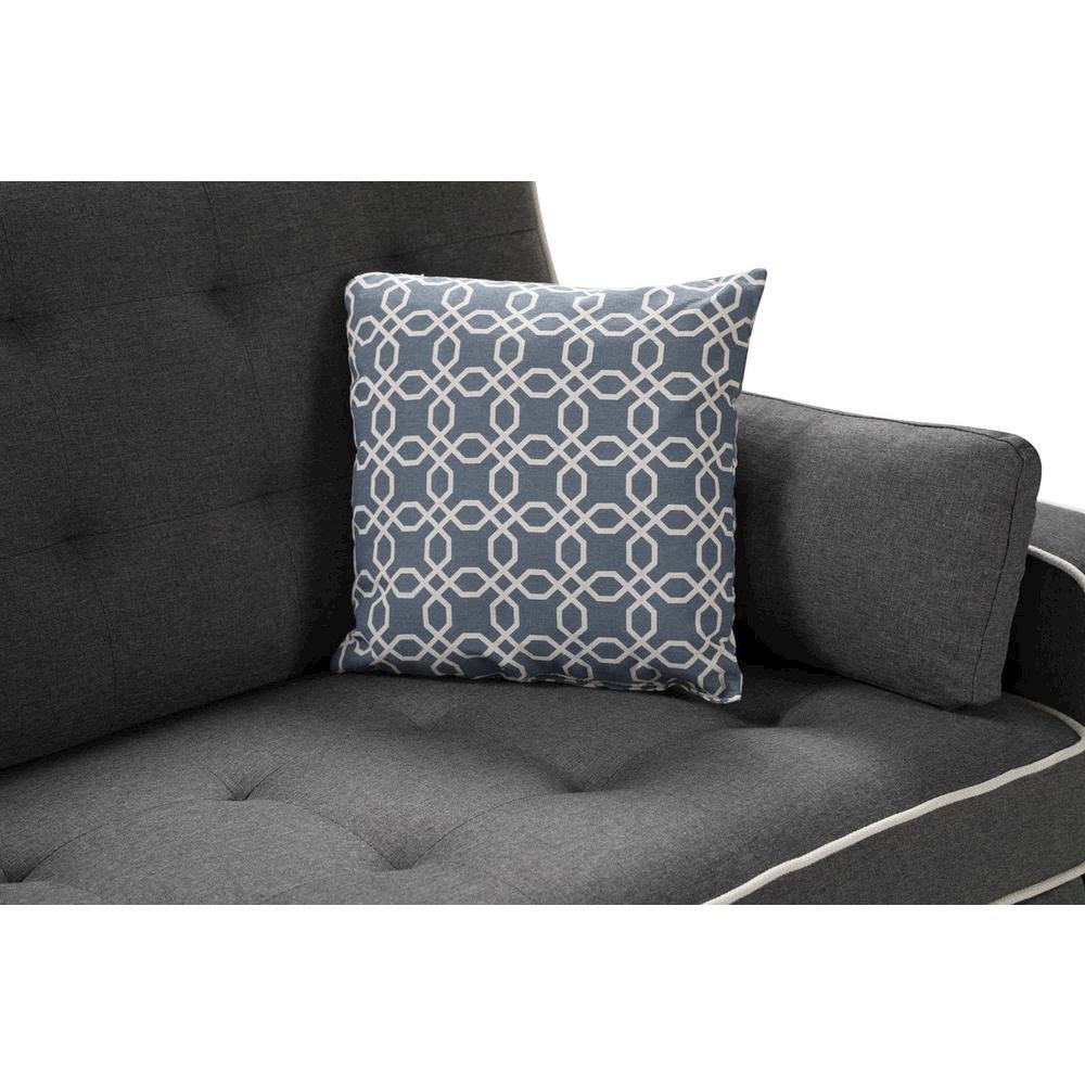 Cody Modern Gray Fabric Sleeper Sofa with 2 USB Charging Ports and 4 Accent Pillows