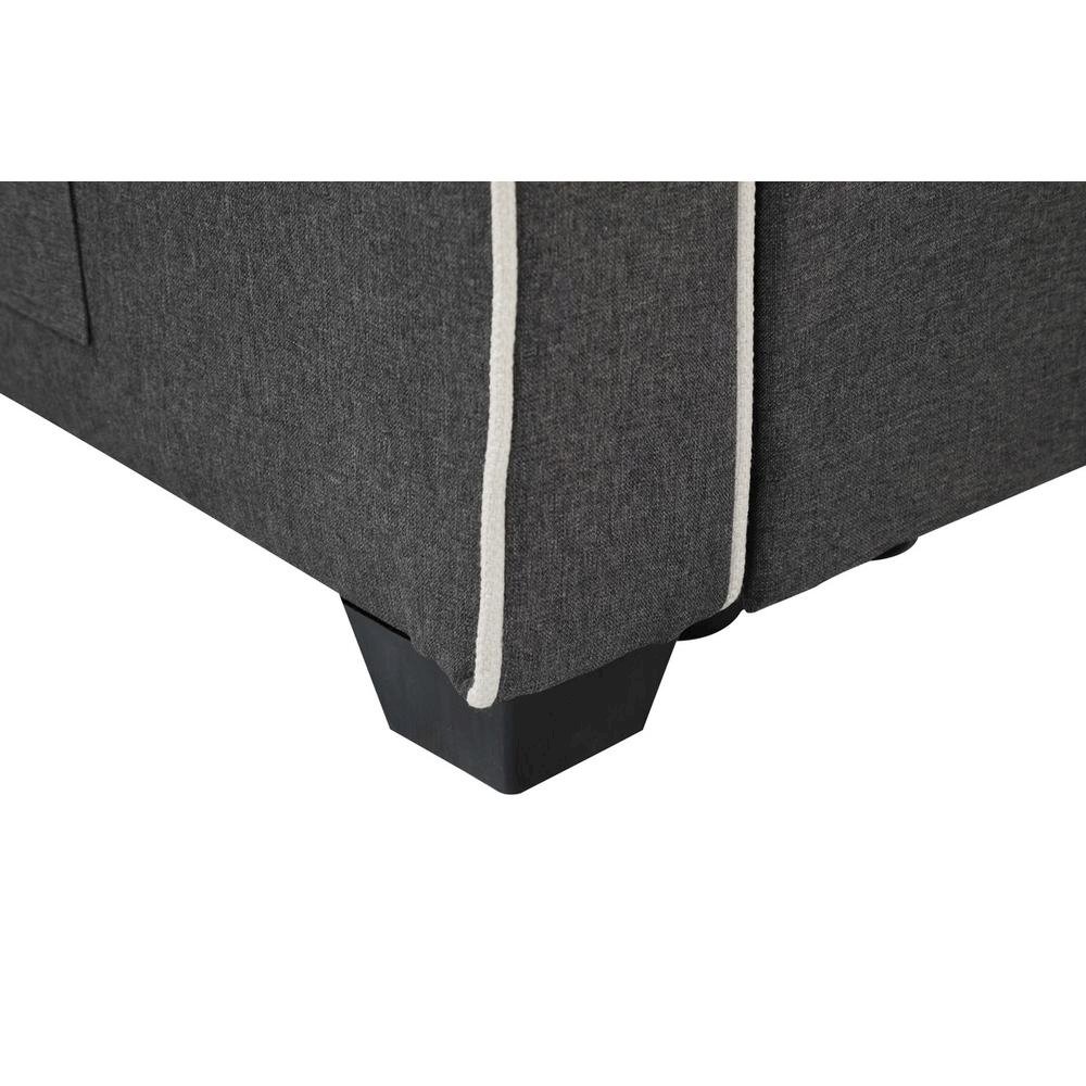Cody Modern Gray Fabric Sleeper Sofa with 2 USB Charging Ports and 4 Accent Pillows