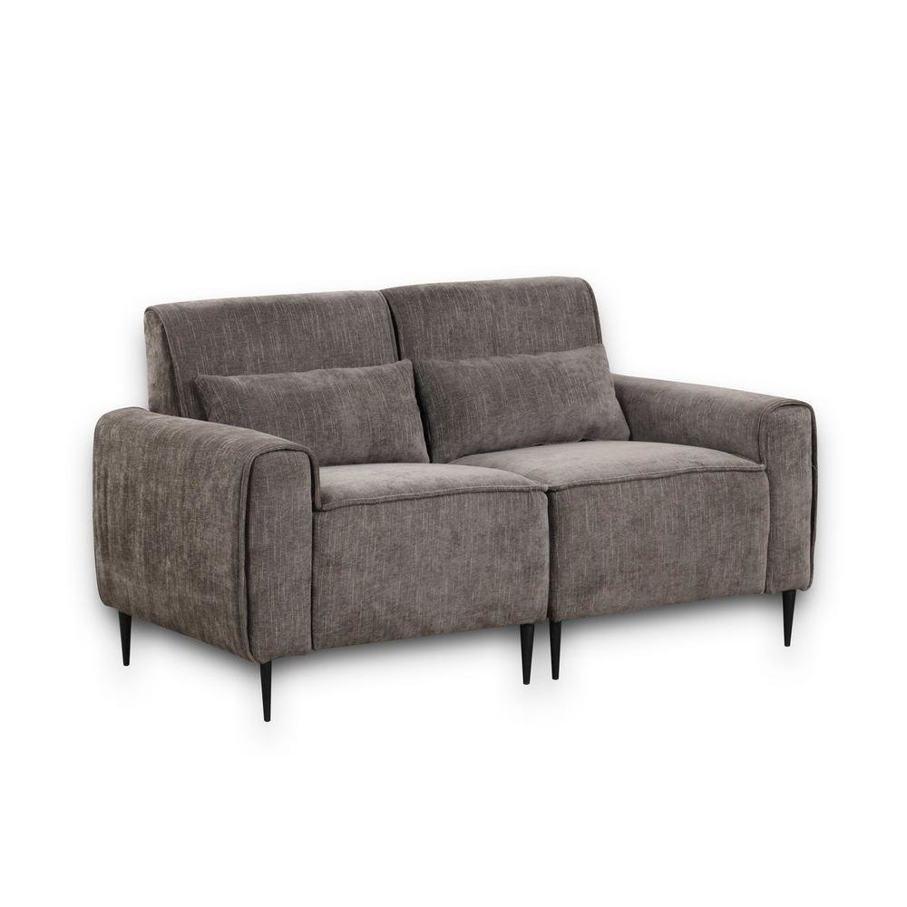 Valentina Gray Chenille Sofa Loveseat Living Room Set