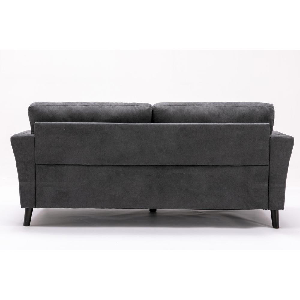Damian Gray Velvet Fabric Sofa Loveseat Living Room Set