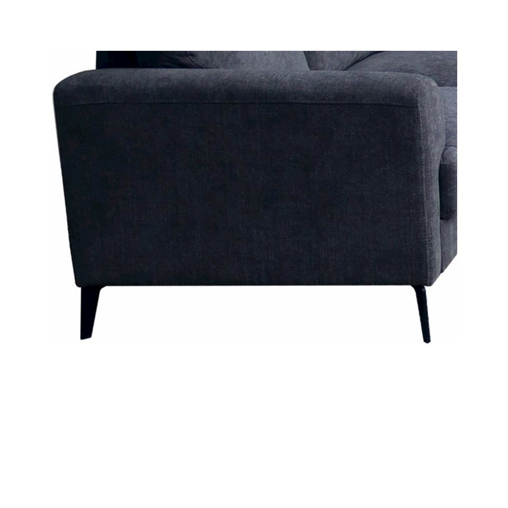 Black Fabric Sofa with Black Metal Legs