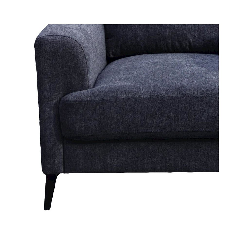 Black Fabric Sofa with Black Metal Legs