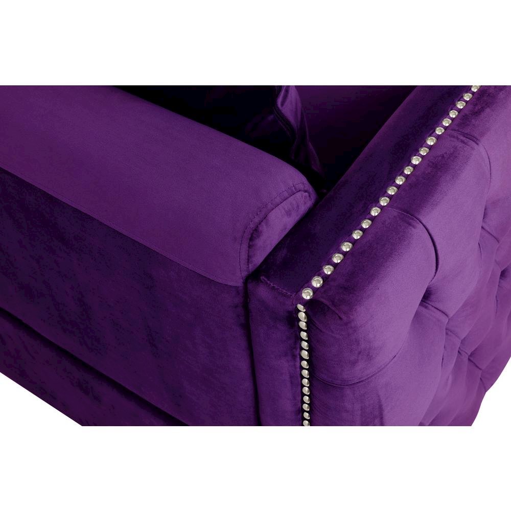 Bayberry Purple Velvet Chair with 1 Pillow