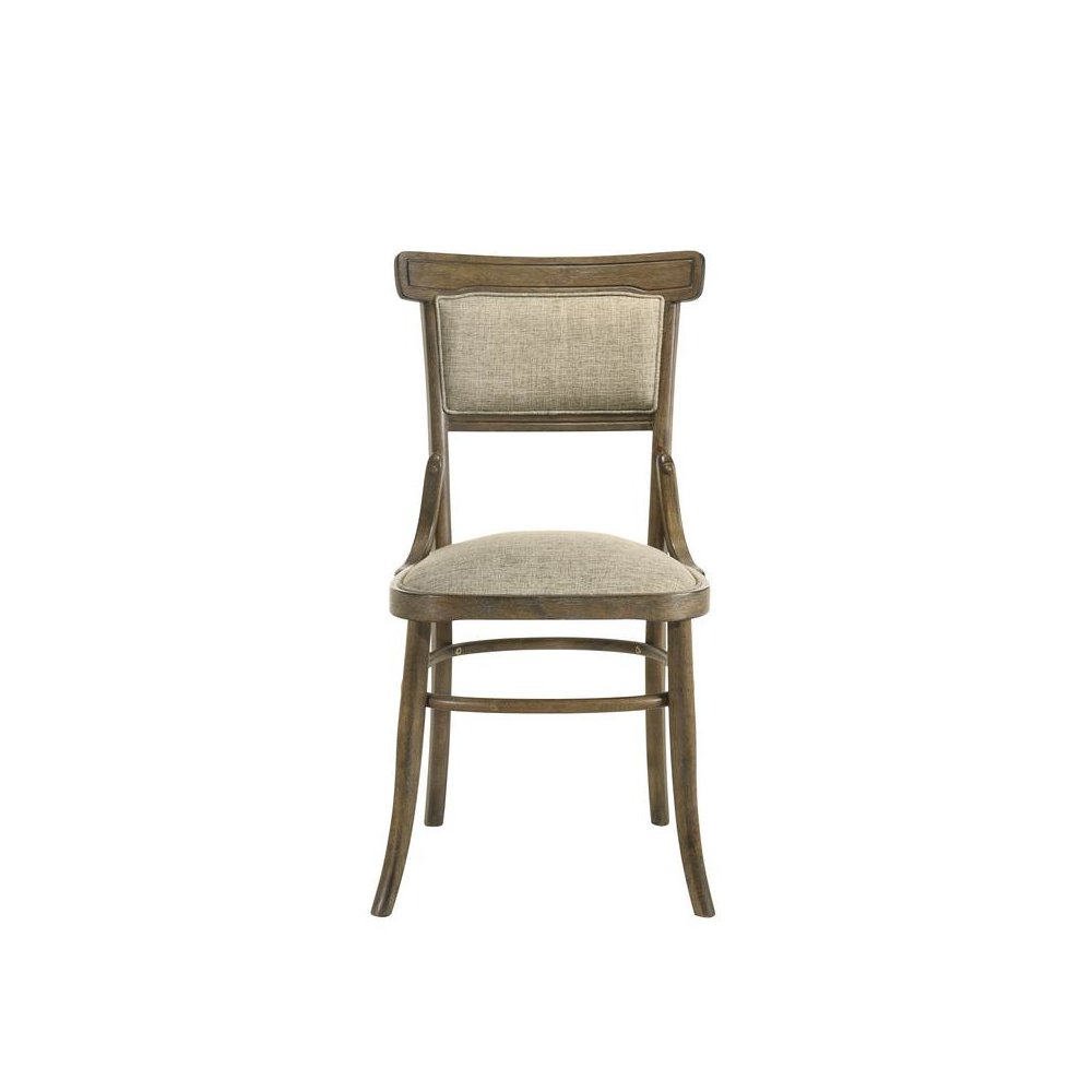 Bistro Set of 2 Vintage Walnut 19″ Wide Contemporary Fabric Dining Chair with Cushion