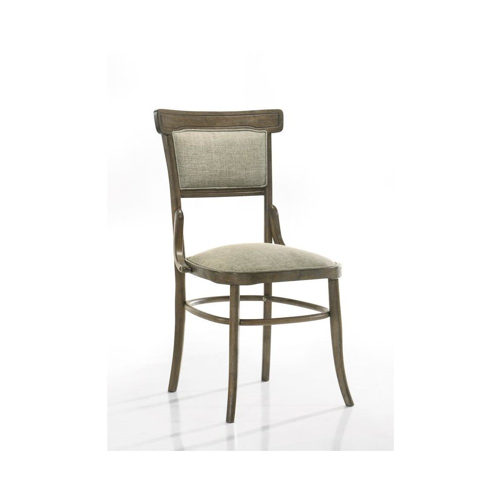 Bistro Set of 2 Vintage Walnut 19″ Wide Contemporary Fabric Dining Chair with Cushion