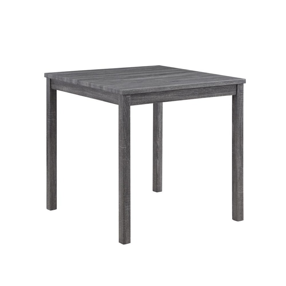 Lucian Gray 5 Piece Counter Height 36″ Pub Table Set with Tufted Gray Linen Stools