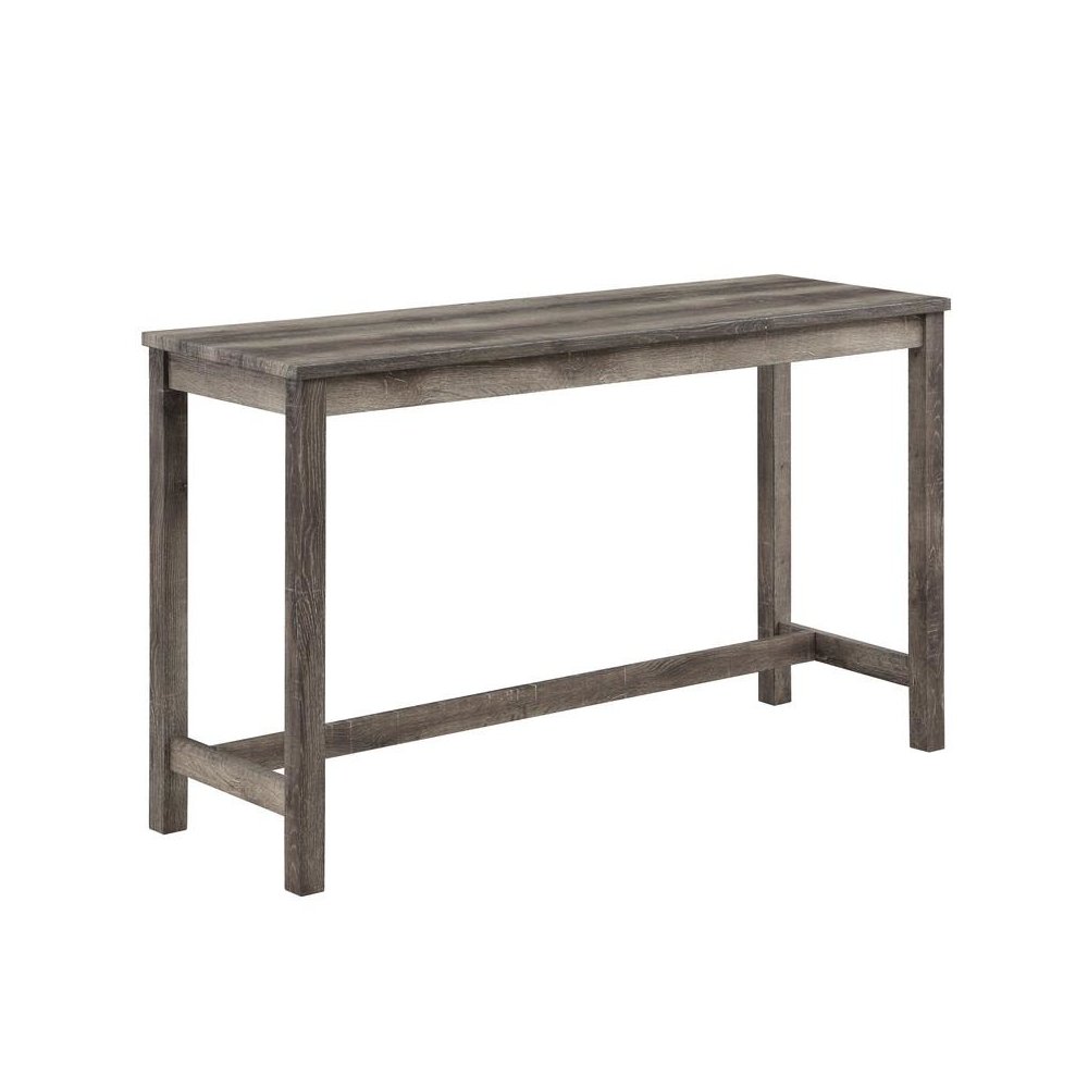 Oriana Brown 4 Piece Counter Height 36″ Pub Table Set with Tufted Creamy White Linen Stools