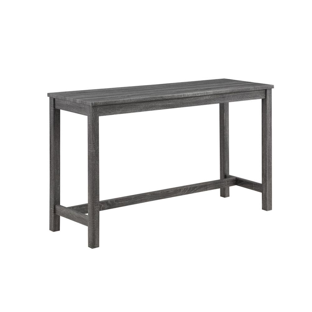 Oriana Gray 4 Piece Counter Height 36″ Pub Table Set with Tufted Gray Linen Stools