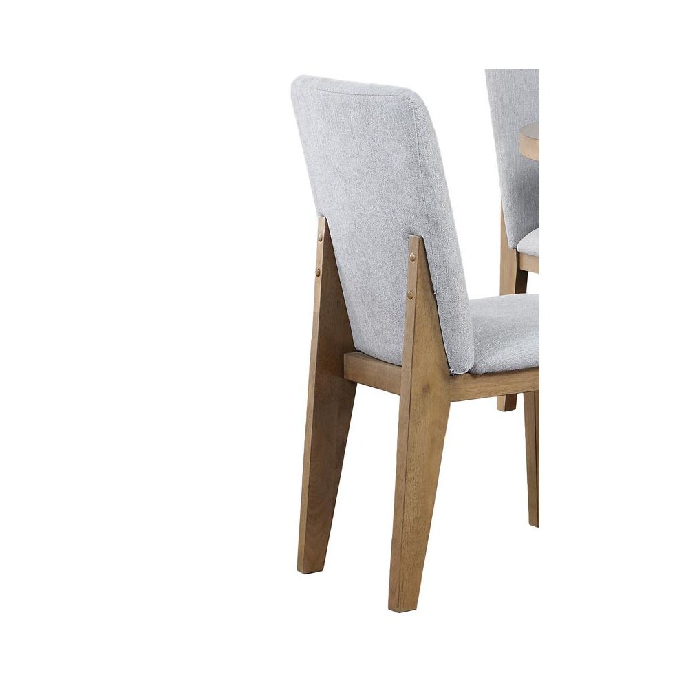 Delphine Set of 2 Gray Linen Fabric Dining Chair