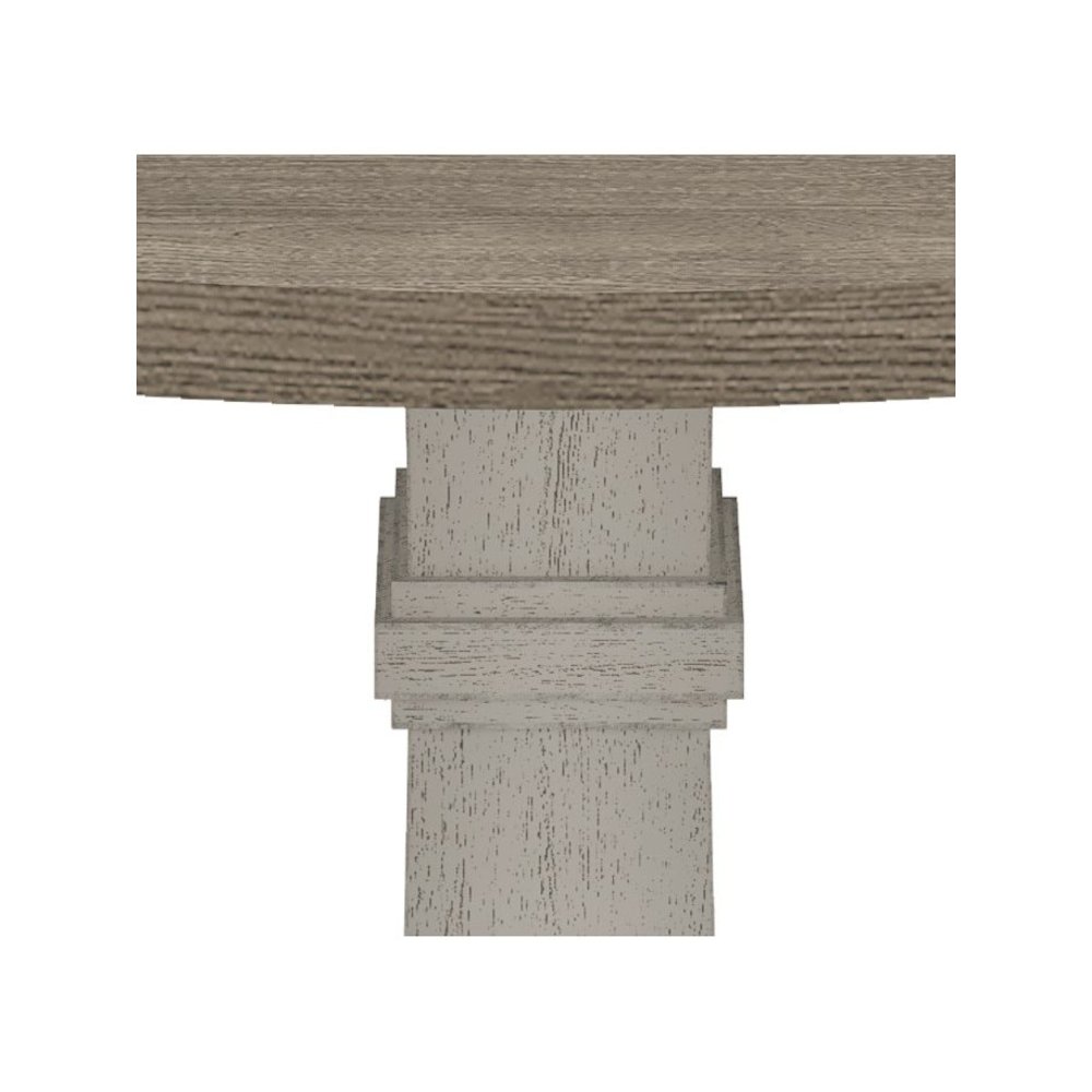 Tannen 59″W Round White and Gray Dining Table