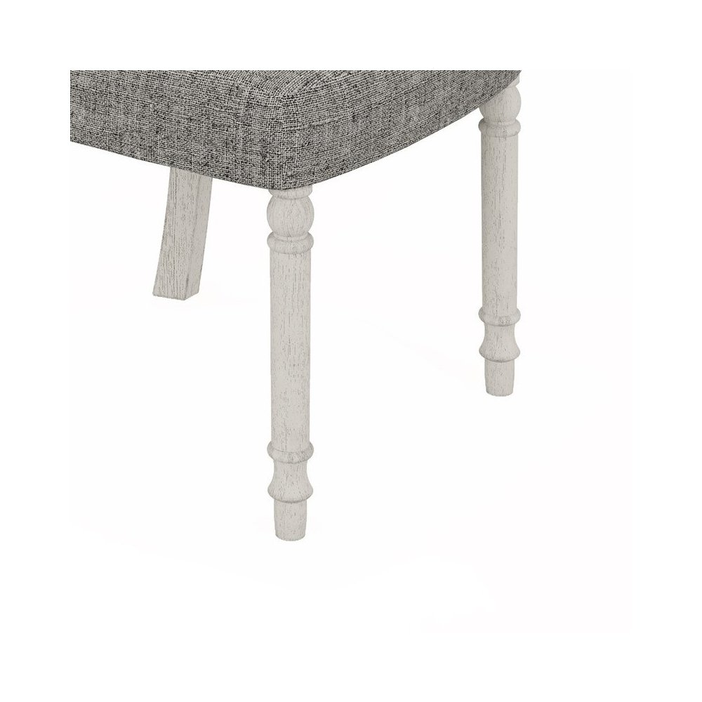 Tannen Set of 2 White and Gray Dining Side Chair