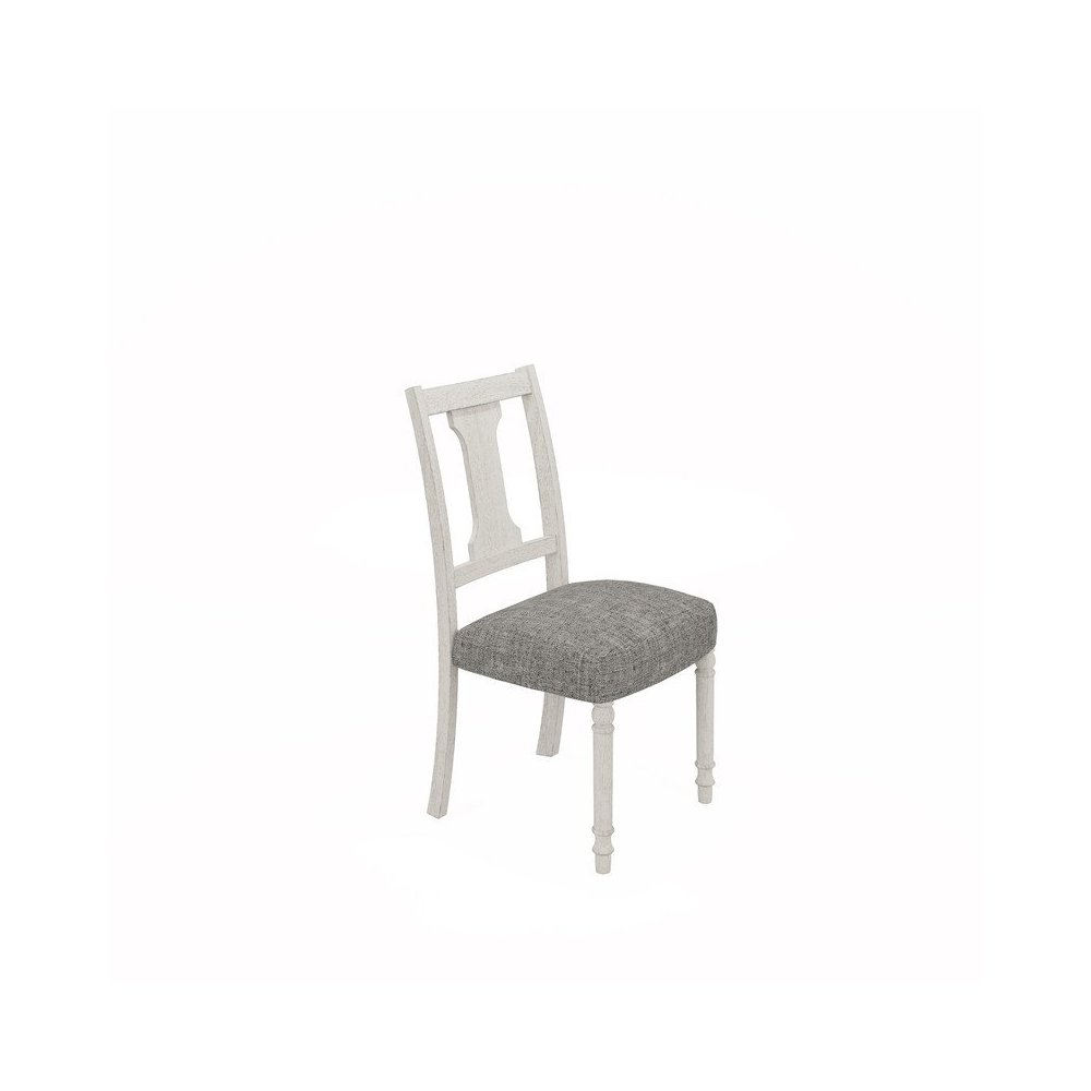 Tannen Set of 2 White and Gray Dining Side Chair