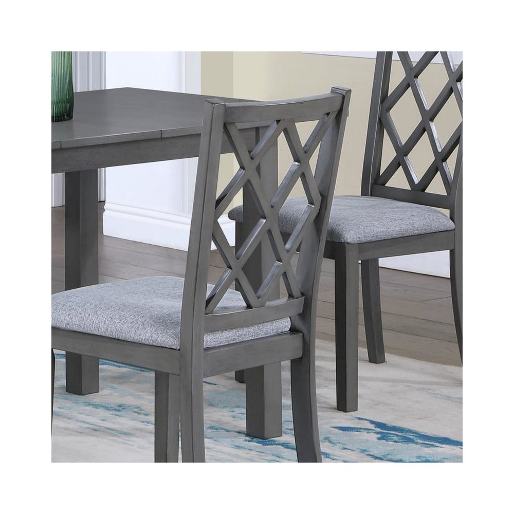 Carlisle Set of 2 Gray Finish Cross Back Side Dining Chair