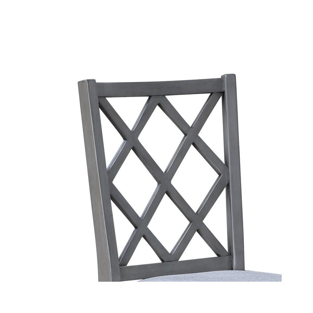 Carlisle Set of 2 Gray Finish Cross Back Side Dining Chair