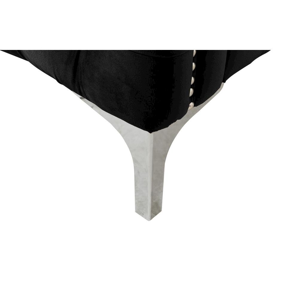 Bayberry Black Velvet Loveseat with 2 Pillows