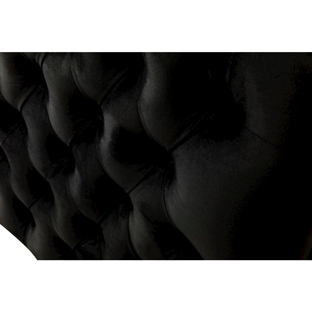 Bayberry Black Velvet Loveseat with 2 Pillows