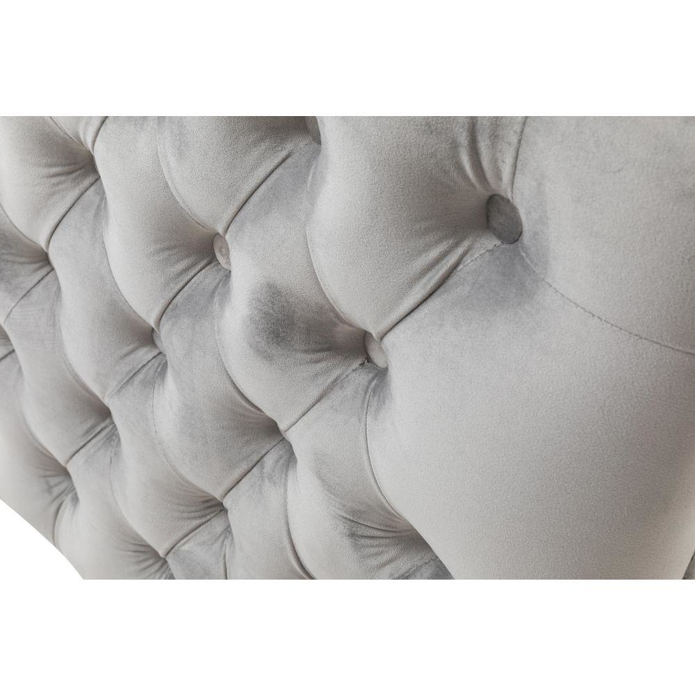 Bayberry Gray Velvet Chair with 1 Pillow