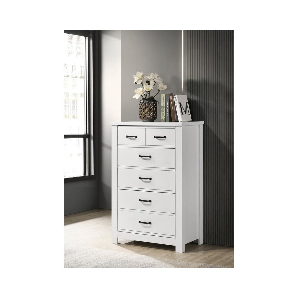 Cassini White 5-Drawer Chest