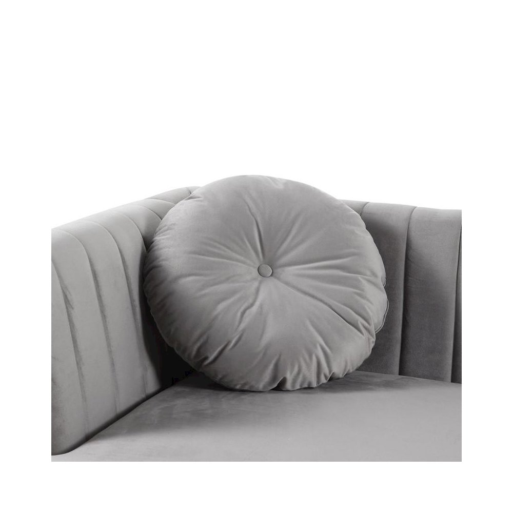 Chloe Gray Velvet Sectional Sofa Chaise with USB Charging Port