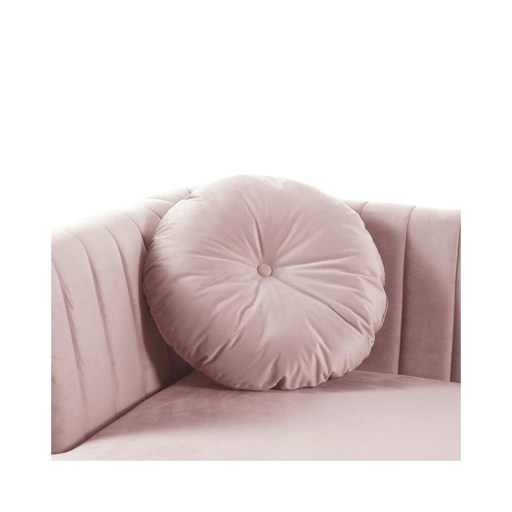 Chloe Pink Velvet Sectional Sofa Chaise with USB Charging Port