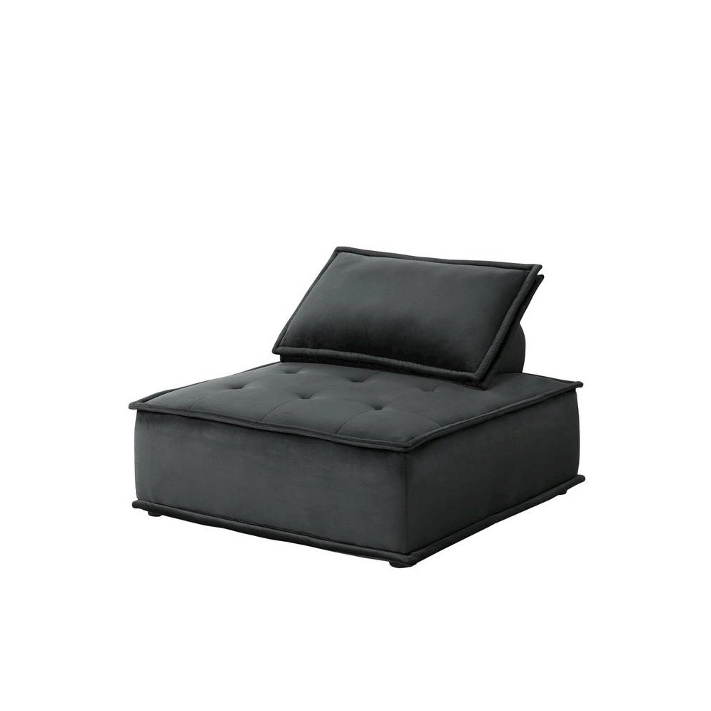 Anna Black Velvet Armless Lounge Chair
