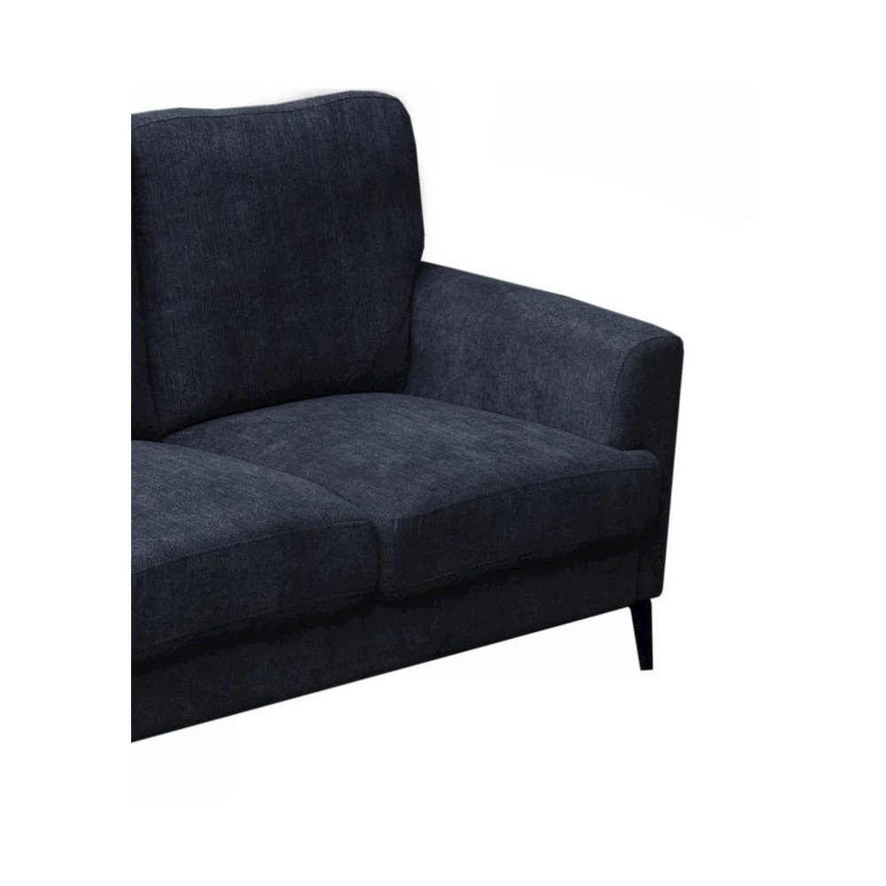 Black Fabric Sofa with Black Metal Legs