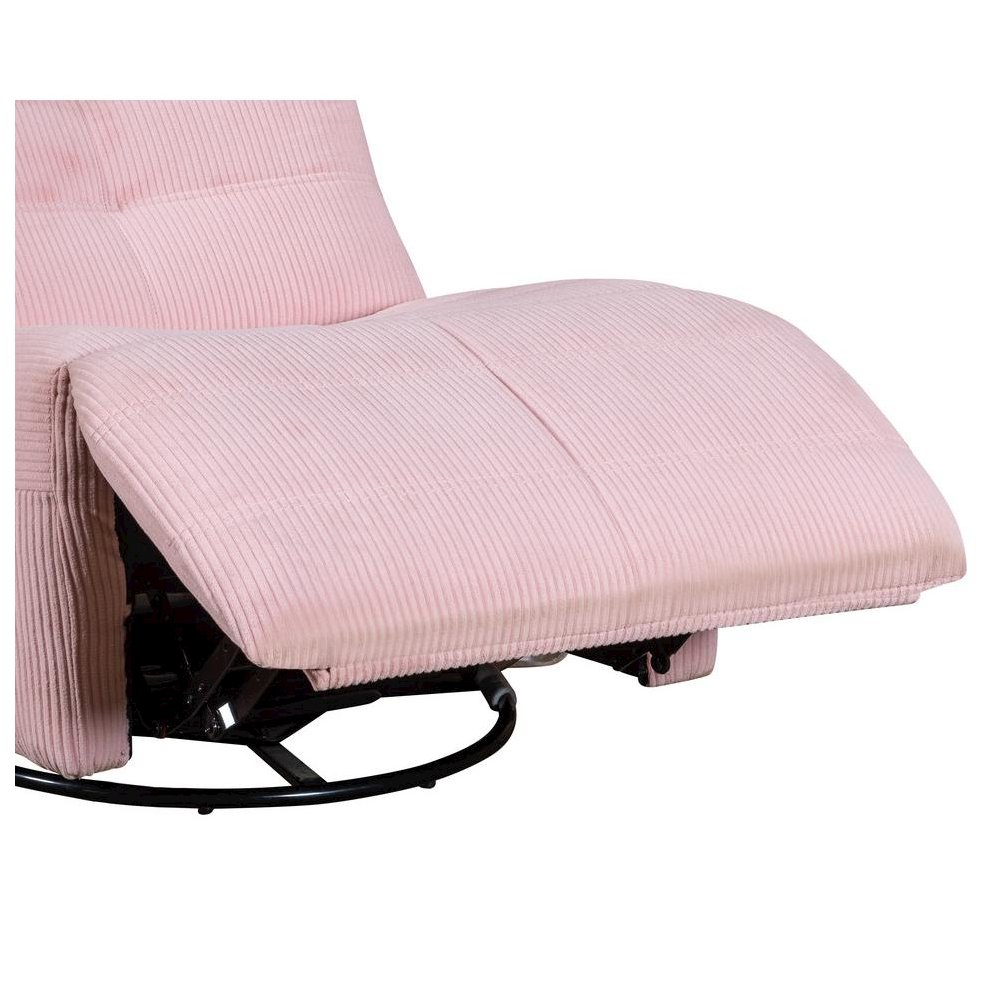 Georgena Pink Corduroy Swivel Glider Recliner