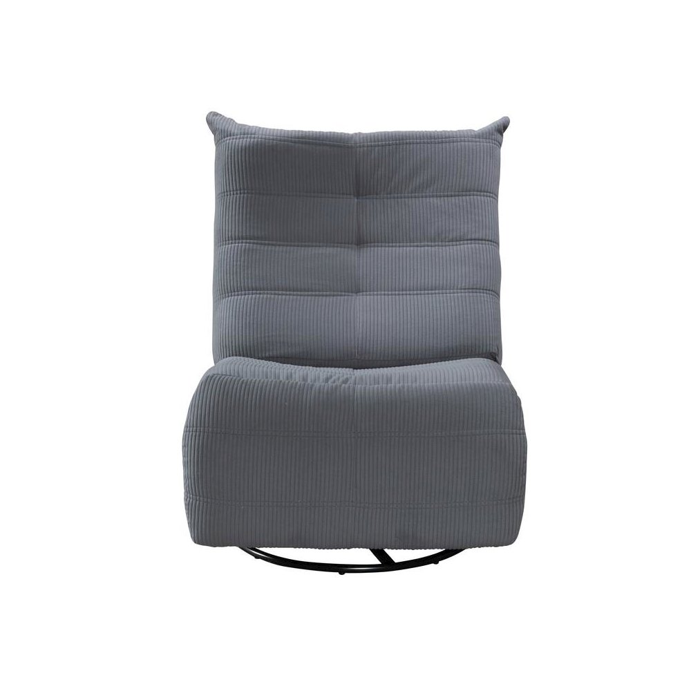 Georgena Blue-Gray Corduroy Swivel Glider Recliner