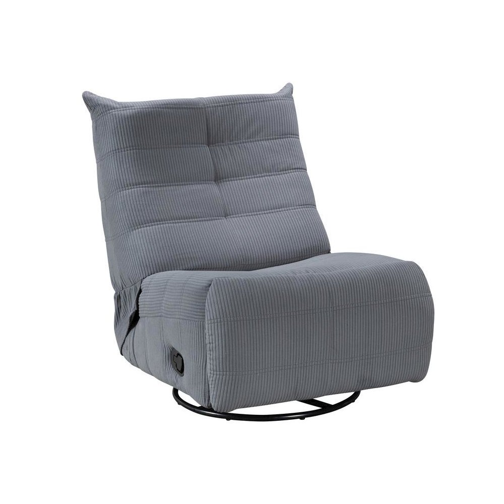 Georgena Blue-Gray Corduroy Swivel Glider Recliner