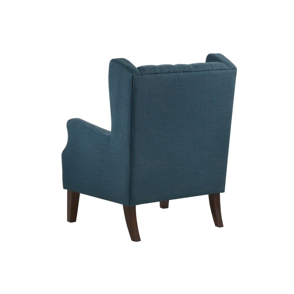 Irwin Blue Linen Button Tufted Wingback Chair