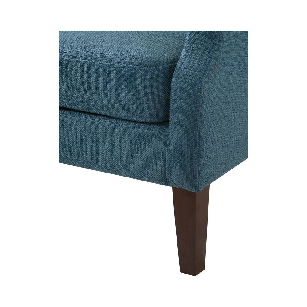 Irwin Blue Linen Button Tufted Wingback Chair
