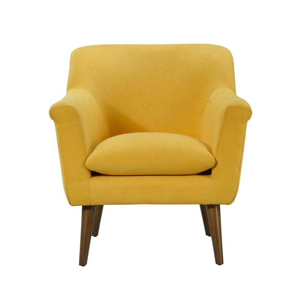 Shelby Yellow Woven Fabric Armchair